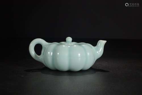 , "" sky blue glaze melon leng potSize: 14.5 x 10 ...