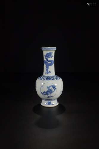 , "JiaQu spring Meng Zhaofu made with blue and white&qu...