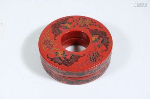 Bodiless lacquer peach bats grain beads boxSize: 10.4 cm in ...