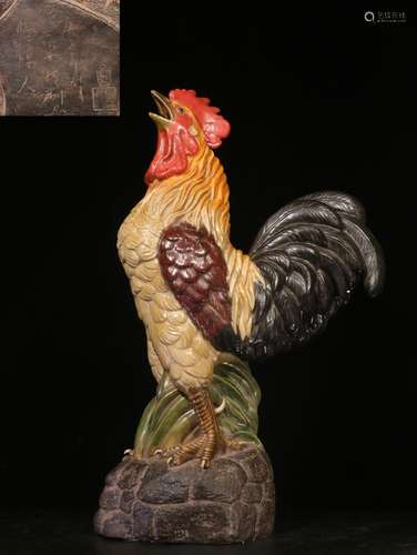 .Exquisite hanging glaze SAN shek wan kiln rooster furnishin...