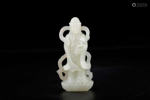 And hetian jade guanyin stands resembleSize: 8 x 4 x 16 cm w...