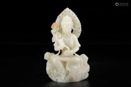 , hotan jade guanyin caveSize: 12 + 6 + 19 cm weight: 1027 g...