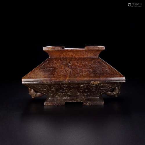 And Tian Shan Fu jade, jade rigidity, carved exquisite, shap...