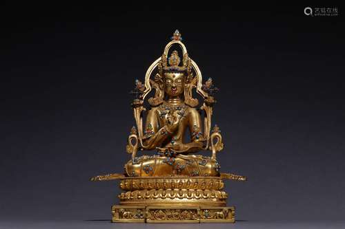 Like, copper and gold Buddha, 28 cm high, 21.5 cm long, 12.8...