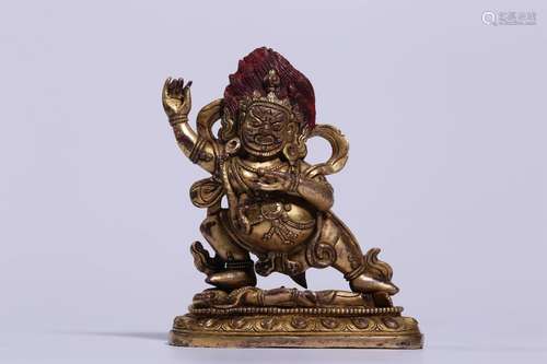 Black stands resemble gold and copper10.2 cm high, 8.6 cm lo...