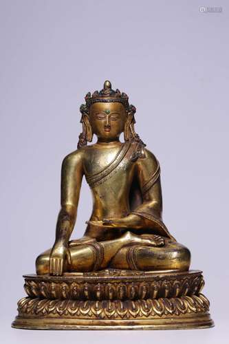 , coronet Buddha statue27 cm high, 21.5 cm long and 14 cm wi...