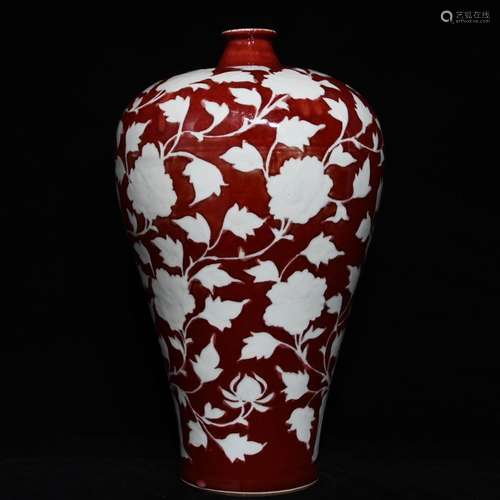 The red and white flowers lines 43 x27 mei bottle