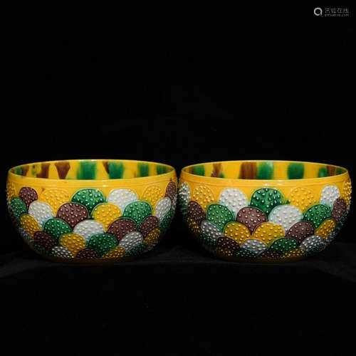 Hongzhi tiger glazed bowl 5.3 x10