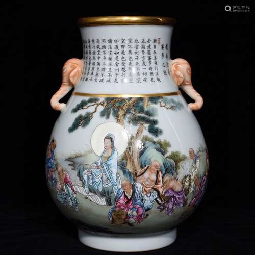 Pastel 18 Luo Chao guanyin bottle trunk, high 27.5 diameter ...