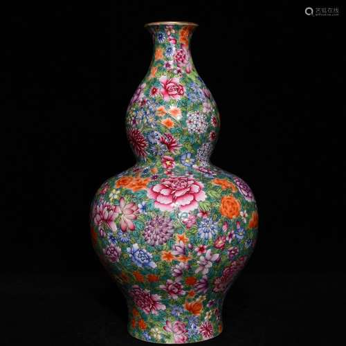 Pastel flower bottle gourd, high 30.5 diameter of 19,