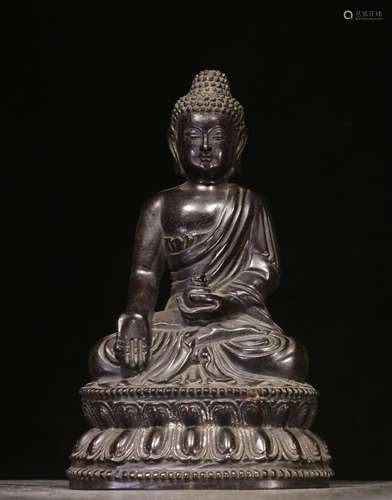 .Lobular rosewood manual sculpture Buddha had cave furnishin...