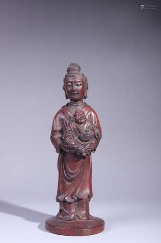 Bamboo Zi guanyin.About 9 * 8.5 * 26 cm size