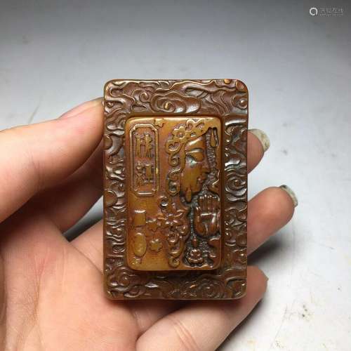 Chinese Natural Shoushan Stone Hand carved Exquisite Seal 26...