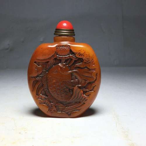 Chinese Natural Shoushan Stone Hand carved Exquisite Snuff B...