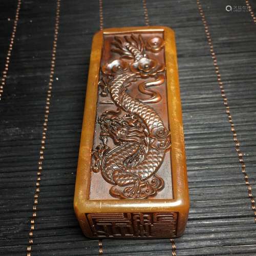 Chinese Natural Shoushan Stone Hand carved Seal 43006