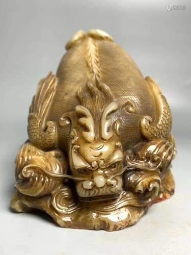 Chinese Natural Shoushan Stone Hand carved Exquisite Seal 25...