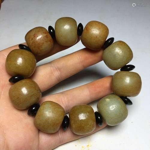 Chinese Natural Hetian Jade Hand-Carved Exquisite Bracelet  ...