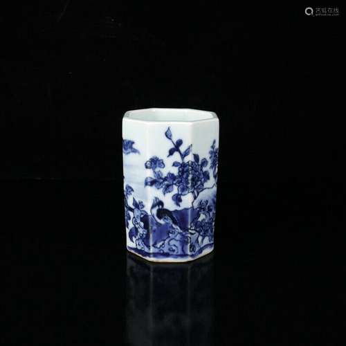 Chinese Blue and white Porcelain Handmade Exquisite Brush Po...