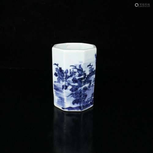 Chinese Blue and white Porcelain Handmade Exquisite Brush Po...