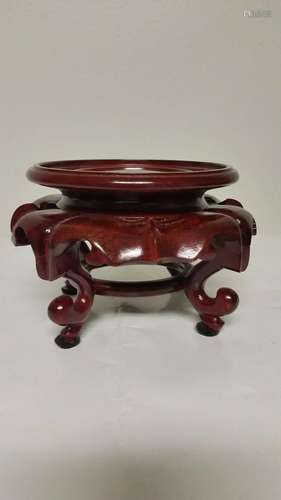   Beautiful Vintage Chinese Carved Wood Pedestal 