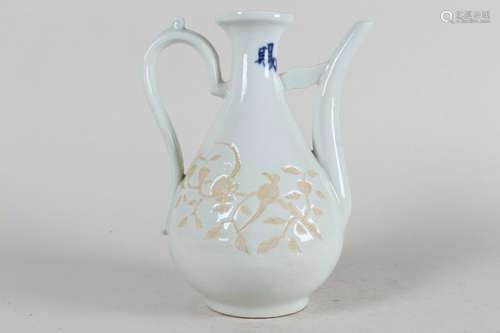 A Chinese White-coding Porcelain Fortune Ewer