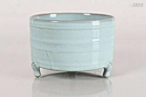 A Chinese Tri-podded Fortune Circular Porcelain Censer