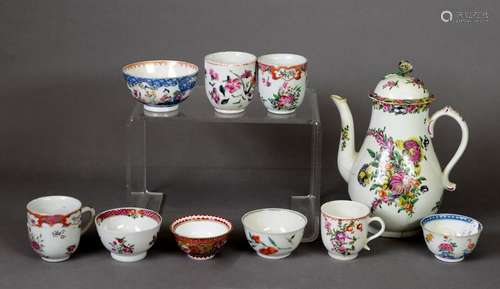 SMALL GROUP OF QIANLONG AND LATER TEA WARES, mainly comprise...