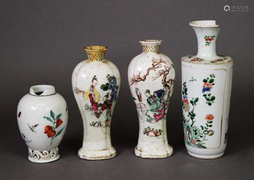 SMALL GROUP OF 18TH CENTURY AND LATER CHINESE PORCELAIN VASE...