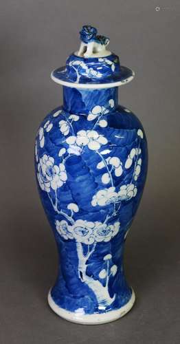 A late 19th Century Nanking blue and white porcelain baluste...