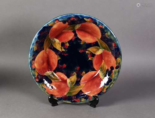 INTER-WAR YEARS WILLIAM MOORCROFT POTTERY SHALLOW DISH, deco...