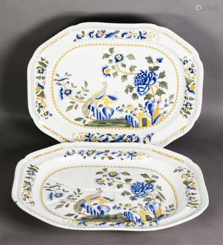 NINETEENTH CENTURY SPODE POTTERY TURKEY MEAT PLATE AND MATCH...