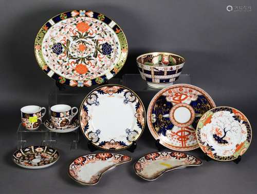 3 EARLY 19th CENTURY ENGLISH JAPAN DECORATED PORCELAIN, viz ...