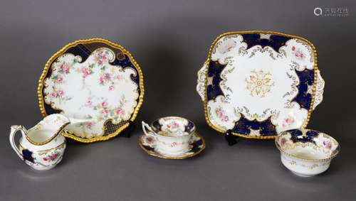 A COLLECTION OF COALPORT TEA AND DINNER WARES, decorated wit...