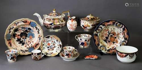 A COLLECTION OF MAINLY DERBY OR CROWN DERBY IMARI TEA AND DI...