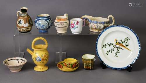 SMALLL GROUP OF CONTINENTAL AND WORLD FAIENCE WARE, includin...