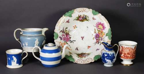 MIXED LOT OF 19TH CENTURY CERAMICS, including a Meissen haus...