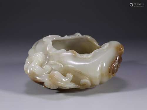 Hetian jade therefore dragon writing brush washerSize: 12.3 ...