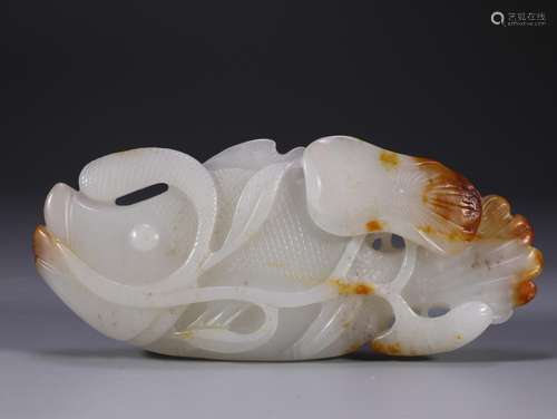 Hetian jade fish furnishing articlesSize: 12.8 * 5.6 * 1.8 c...