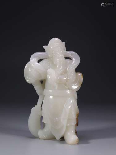Hetian jade guan gong likeSize: 7.6 * 3, 4 * 13.3 cm weighs ...