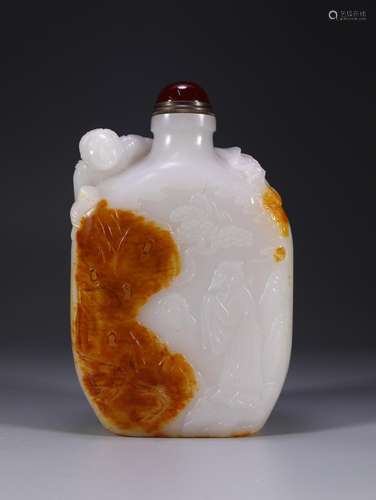 Hetian jade cross fangxian snuff bottlesSize: 8.9 * 3.5 * 14...