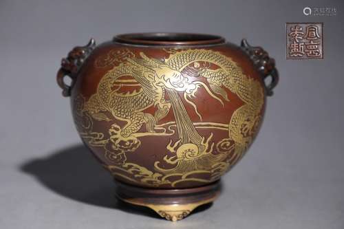 precision casting copper foetus gold YunLongWen bowl type fu...