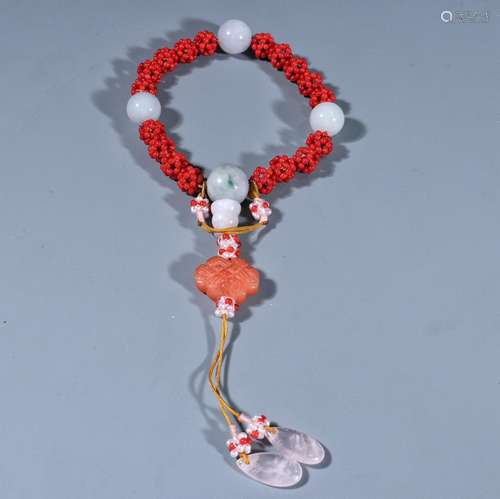 , coral meters with jade bead handheldSpecification: bead di...