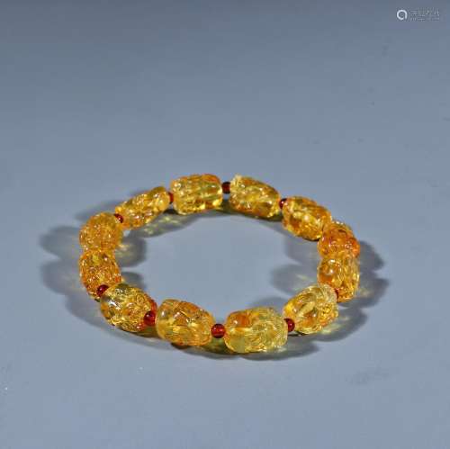 , natural amber benevolent hand stringSpecification: bead di...