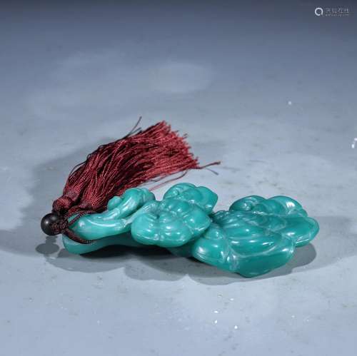 , zhu green Shi Lingzhi carvingsSpecification: high 2.1 cm l...