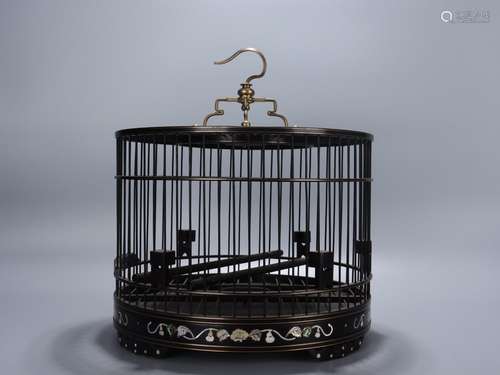 - old ebony inlaid mother-of-pearl cageSpecification: high 3...