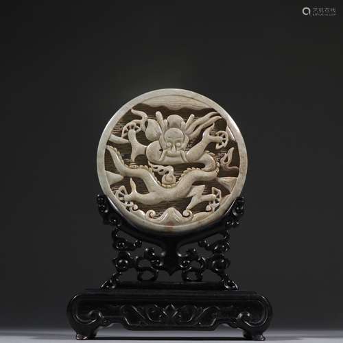 Fire jade dragon grain screen.Size: arrange ushering 17.5 cm...