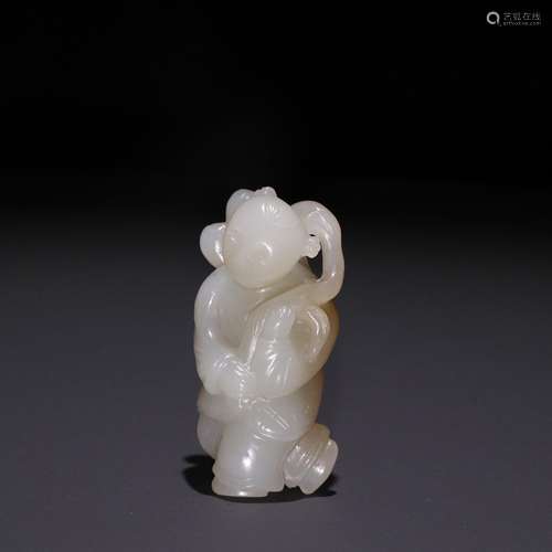 Xinjiang hetian jade life of carving a lad.Specification: 5....