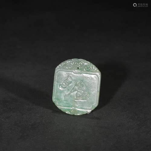 Jade: old lad wek-jinSpecification: 4.5 cm wide and 0.4 cm h...