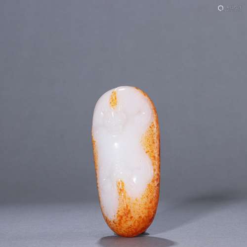 Xinjiang hetian jade double animal print to copy a stoneSpec...