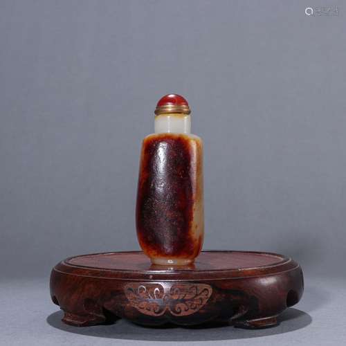 The original rock of hetian jade red one snuff bottleSpecifi...